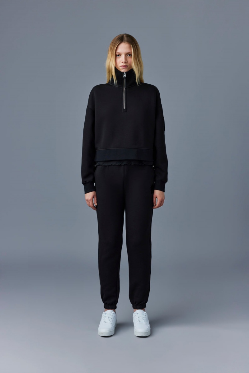 Mackage Monroe Double-Face Jersey Pullover Dam Svarta | PJLIA-0135