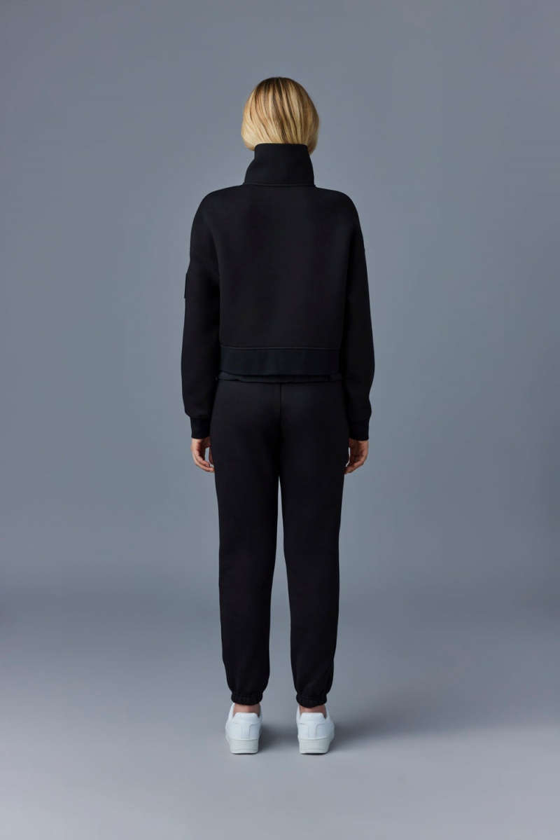 Mackage Monroe Double-Face Jersey Pullover Dam Svarta | PJLIA-0135