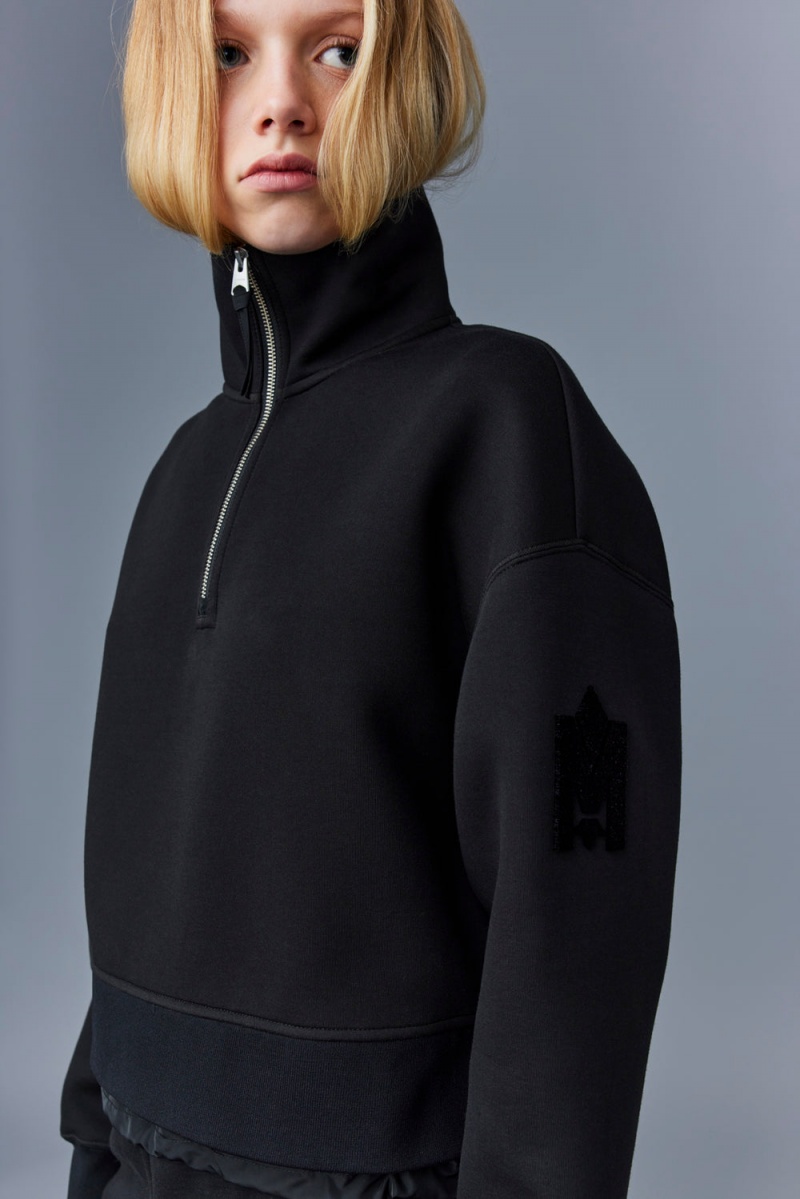 Mackage Monroe Double-Face Jersey Pullover Dam Svarta | PJLIA-0135