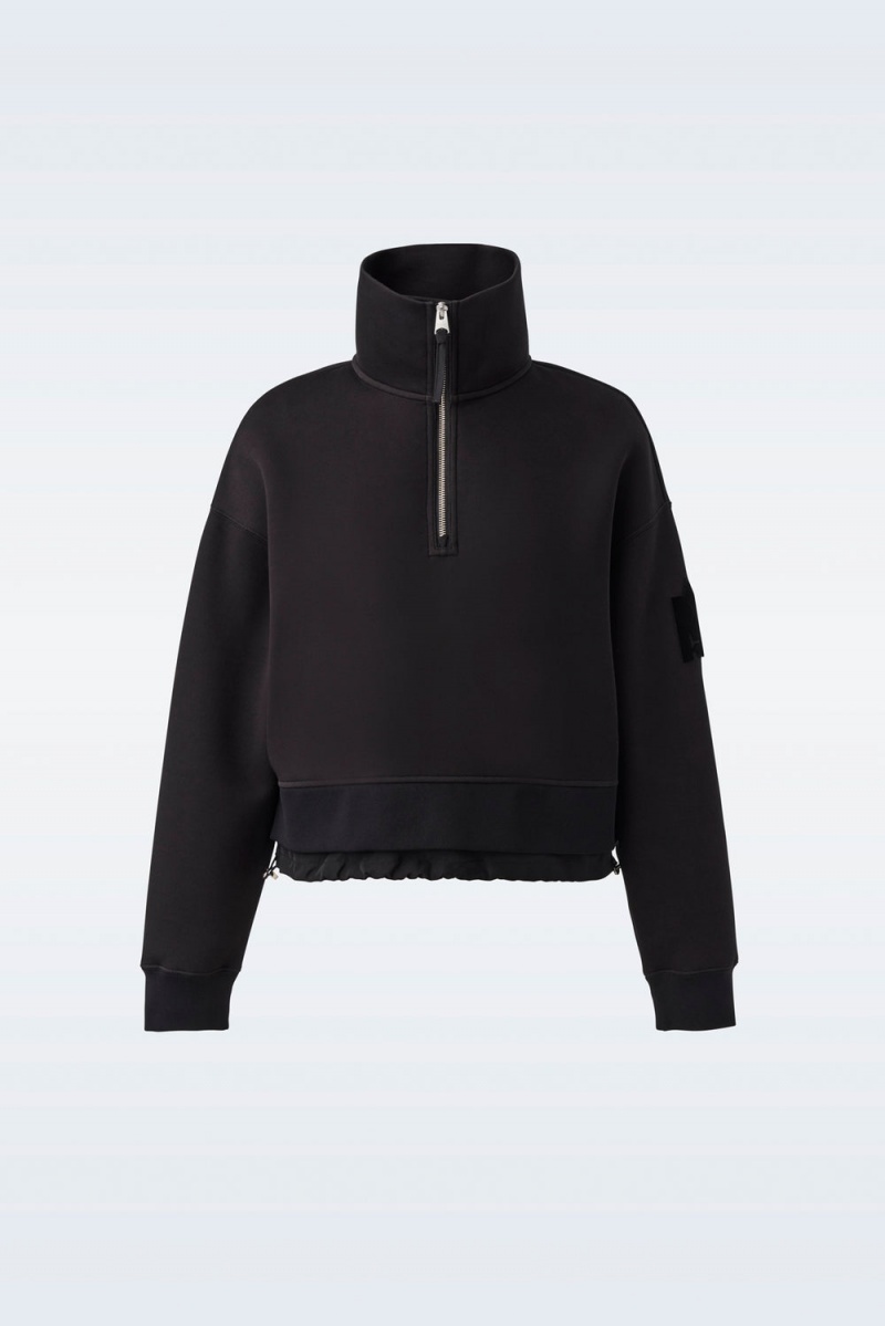 Mackage Monroe Double-Face Jersey Pullover Dam Svarta | PJLIA-0135