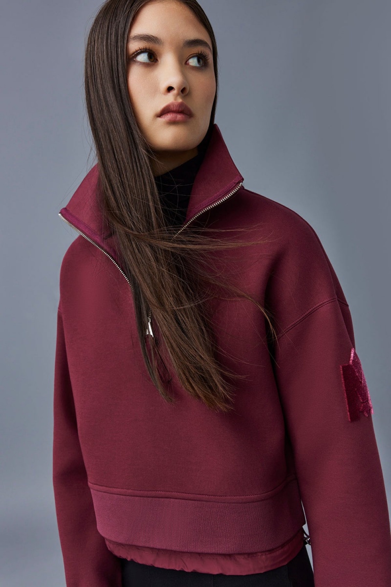 Mackage Monroe Double-Face Jersey Pullover Dam Röda | VQJYL-1359