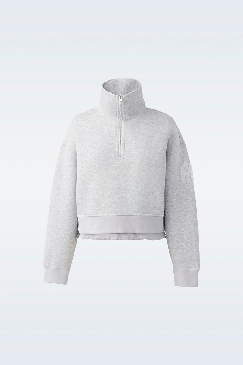 Mackage Monroe Double-Face Jersey Pullover Dam Grå | PTICZ-6014