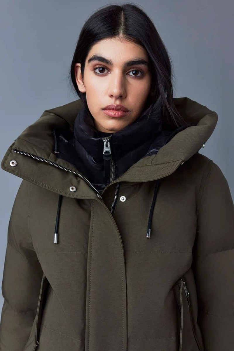 Mackage Nefi-F Removable Fur Trimmed Hood Dunjackor Dam Olivgröna | ASLBM-9517