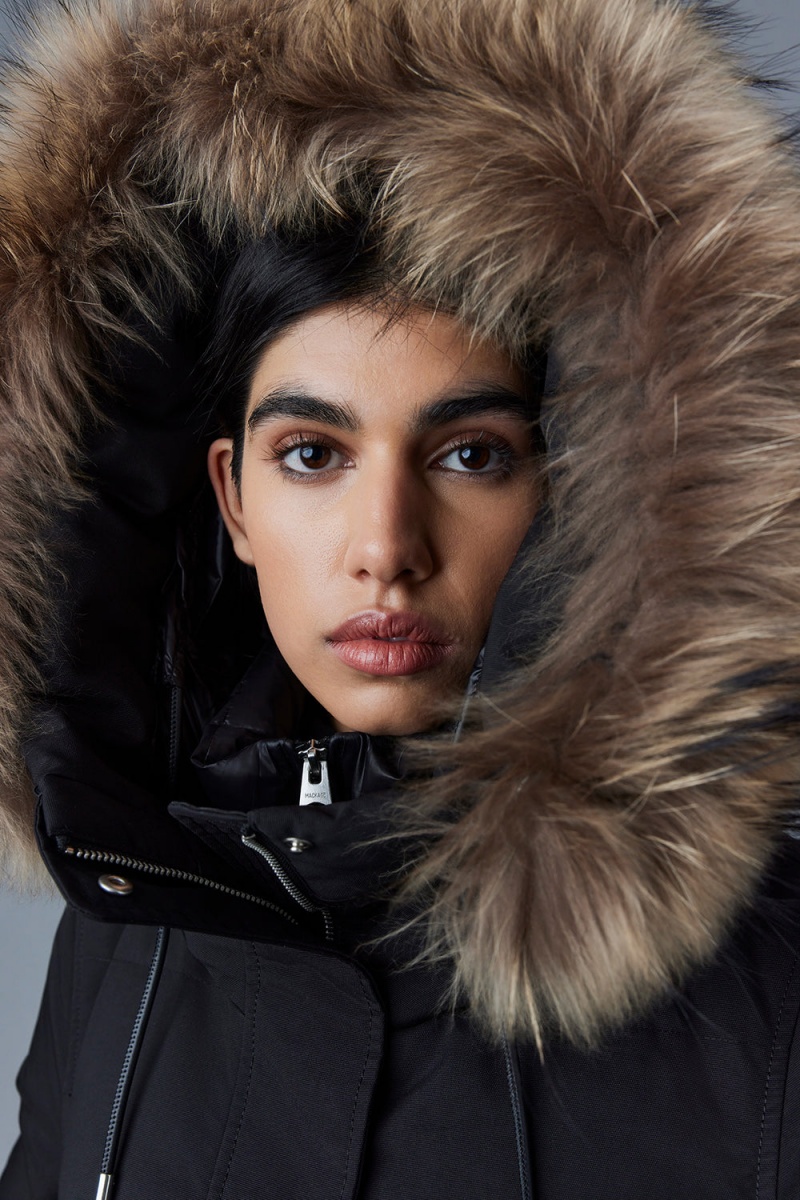 Mackage Nefi-F Removable Fur Trimmed Hood Dunjackor Dam Svarta | NHKDA-5480