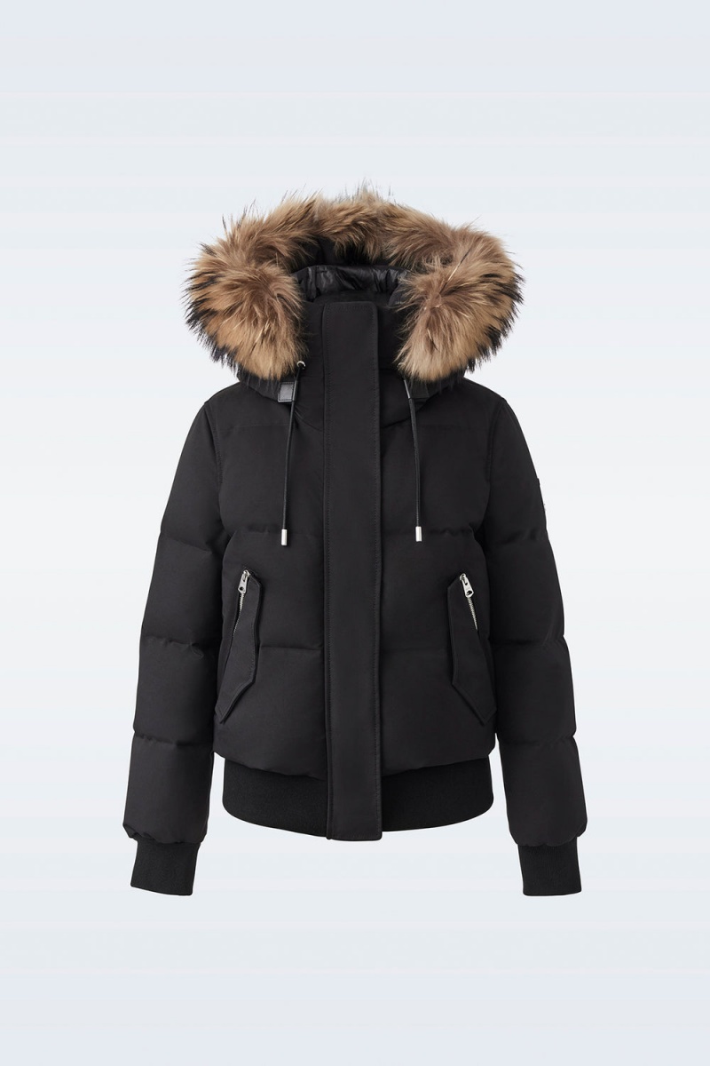 Mackage Nefi-F Removable Fur Trimmed Hood Dunjackor Dam Svarta | NHKDA-5480