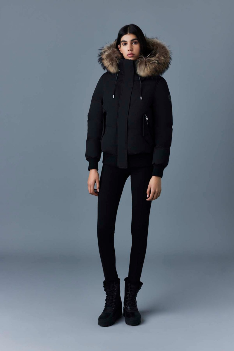 Mackage Nefi-F Removable Fur Trimmed Hood Dunjackor Dam Svarta | NHKDA-5480