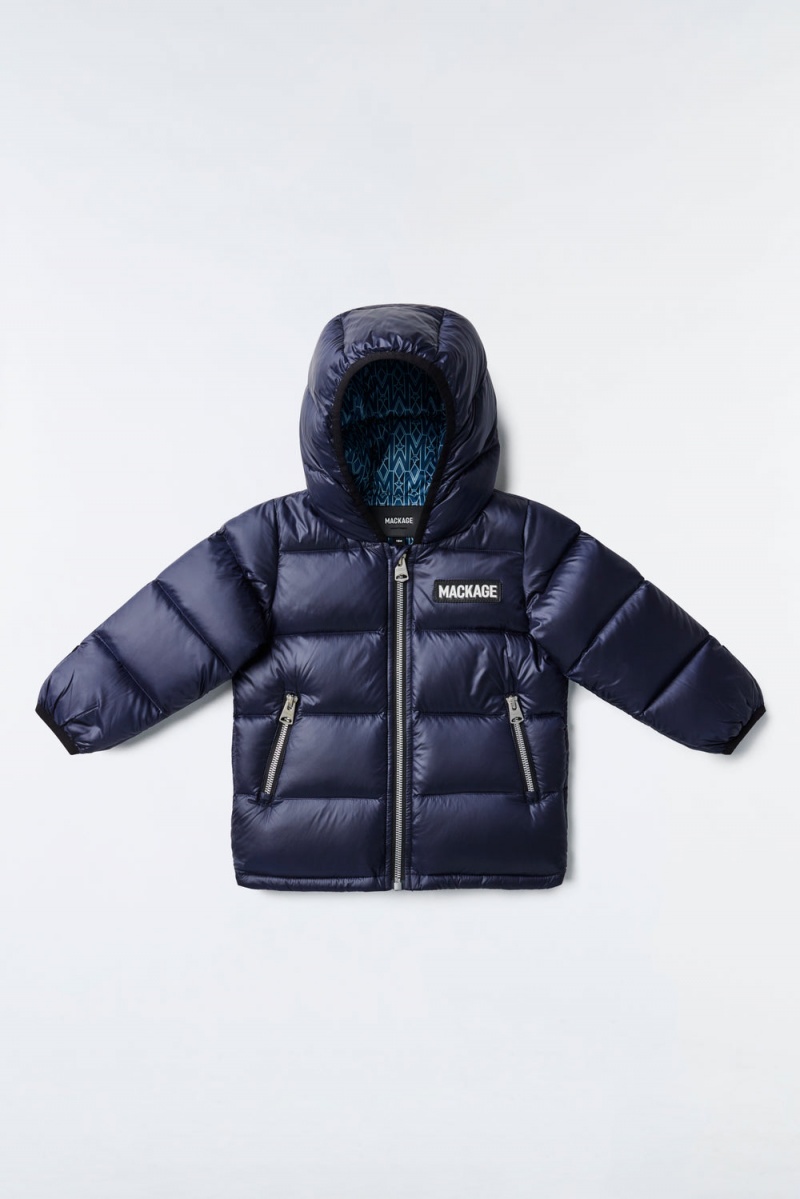 Mackage Noko Recycled E3-Lite Hood Dunjackor Barn Marinblå | TUOIN-2694