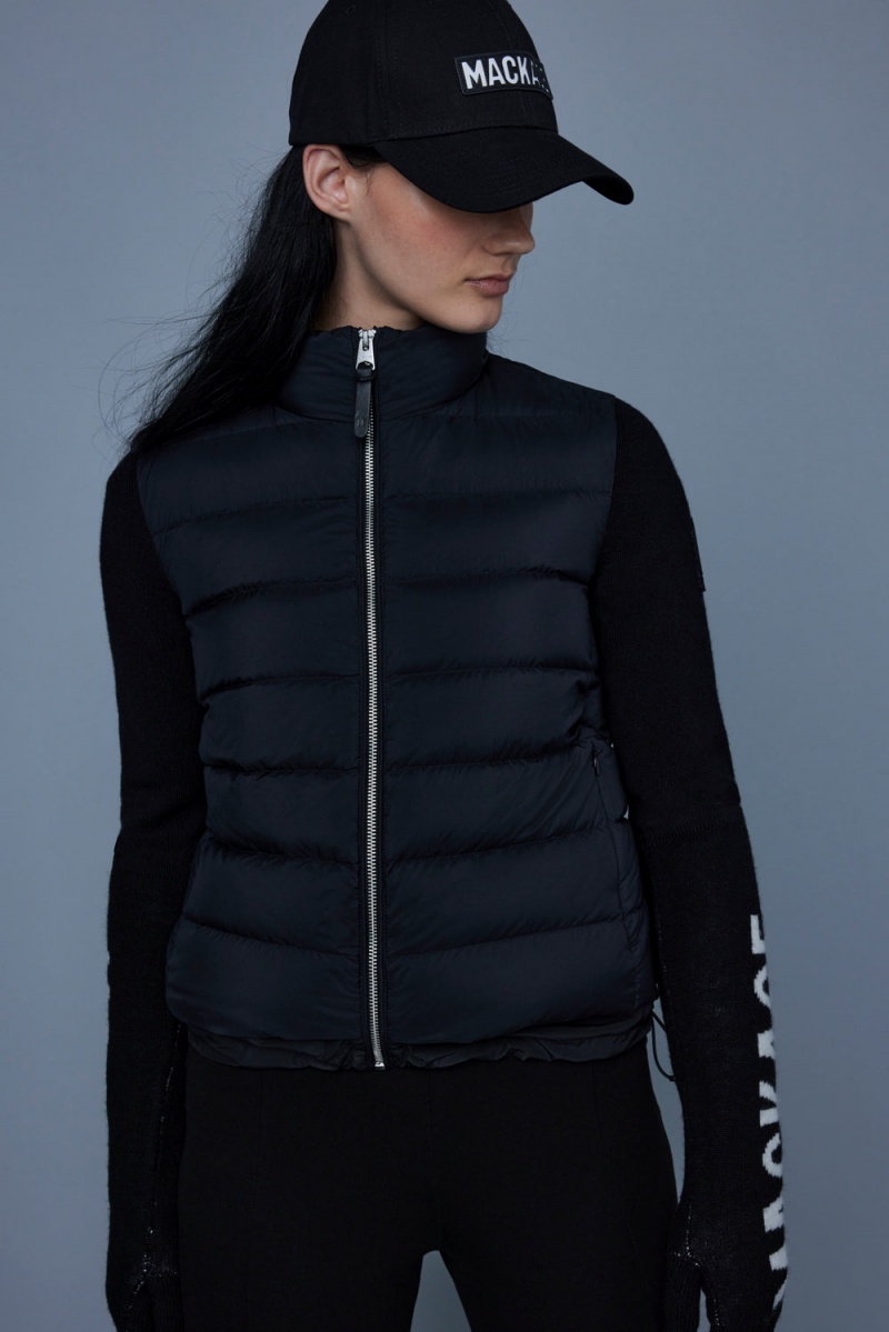 Mackage Oceane Recycled Hybrid Rib Knit Sleeves Jackor Dam Svarta | TBKIX-1426