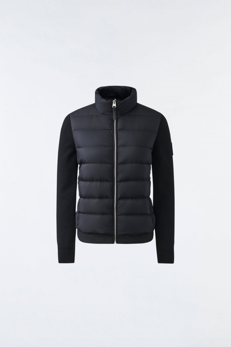 Mackage Oceane Recycled Hybrid Rib Knit Sleeves Jackor Dam Svarta | TBKIX-1426