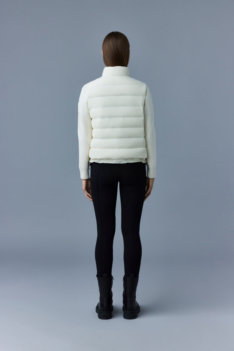 Mackage Oceane Recycled Hybrid Rib Knit Sleeves Jackor Dam Grädde | EPQVN-1253