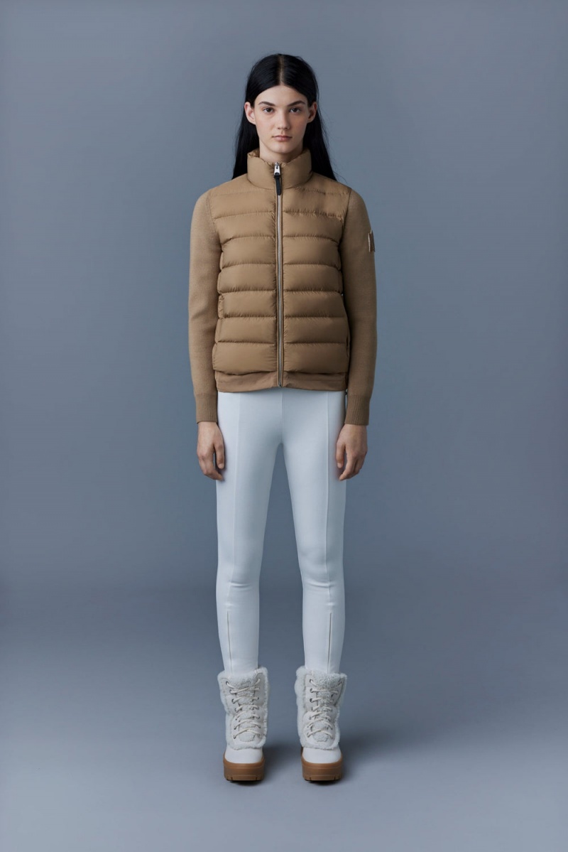 Mackage Oceane Recycled Hybrid Rib Knit Sleeves Jackor Dam Bruna | PYCQH-8146