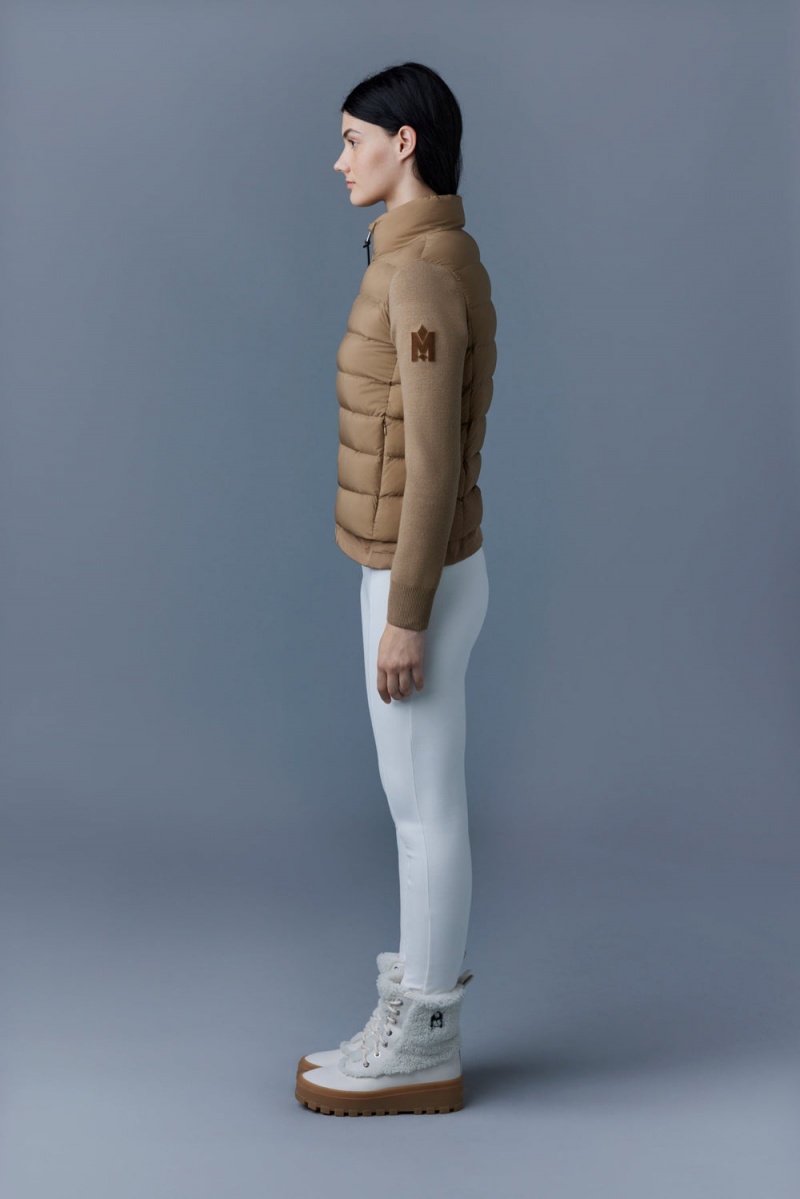Mackage Oceane Recycled Hybrid Rib Knit Sleeves Jackor Dam Bruna | PYCQH-8146