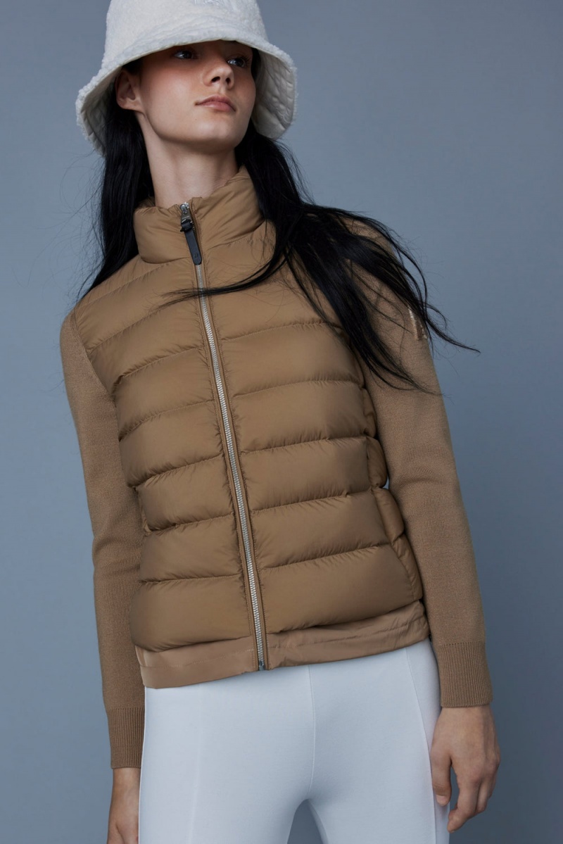 Mackage Oceane Recycled Hybrid Rib Knit Sleeves Jackor Dam Bruna | PYCQH-8146