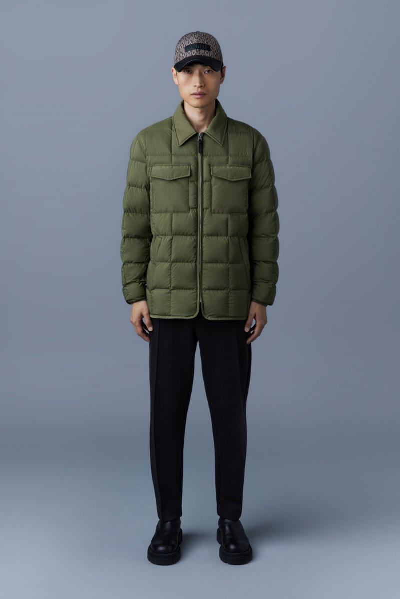 Mackage Osmond Matte Light Overshirt Dunjackor Herr Olivgröna | ZUSMR-4798