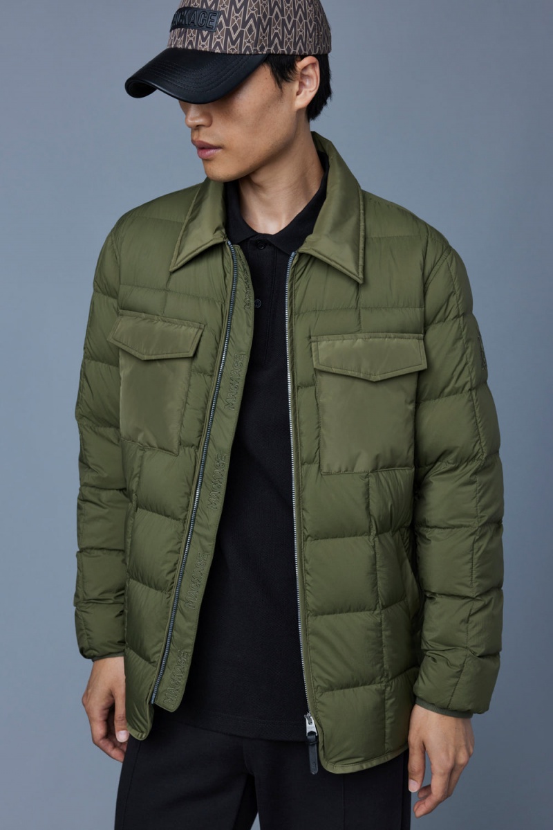 Mackage Osmond Matte Light Overshirt Dunjackor Herr Olivgröna | ZUSMR-4798