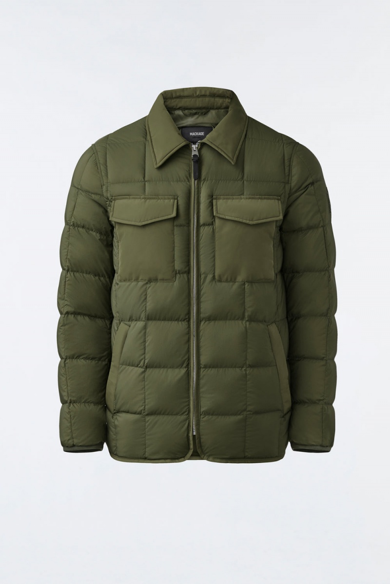 Mackage Osmond Matte Light Overshirt Dunjackor Herr Olivgröna | ZUSMR-4798