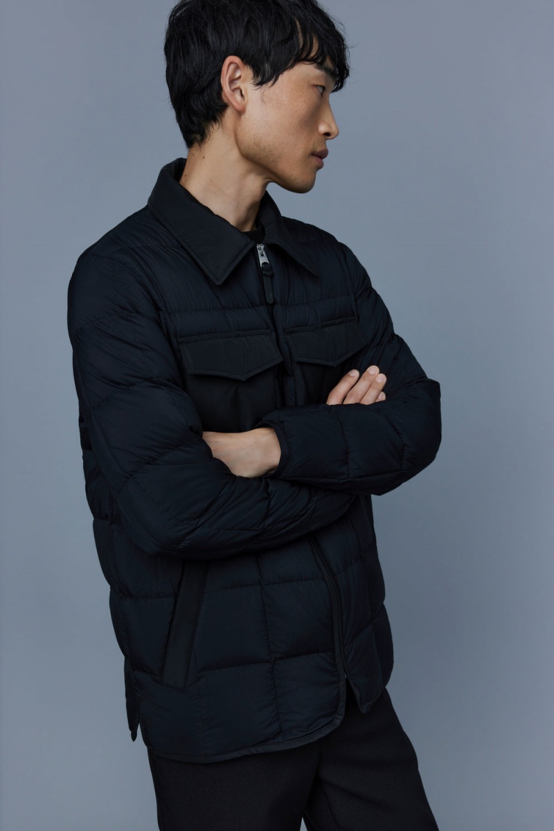 Mackage Osmond Matte Light Overshirt Dunjackor Herr Svarta | MAFIN-3259