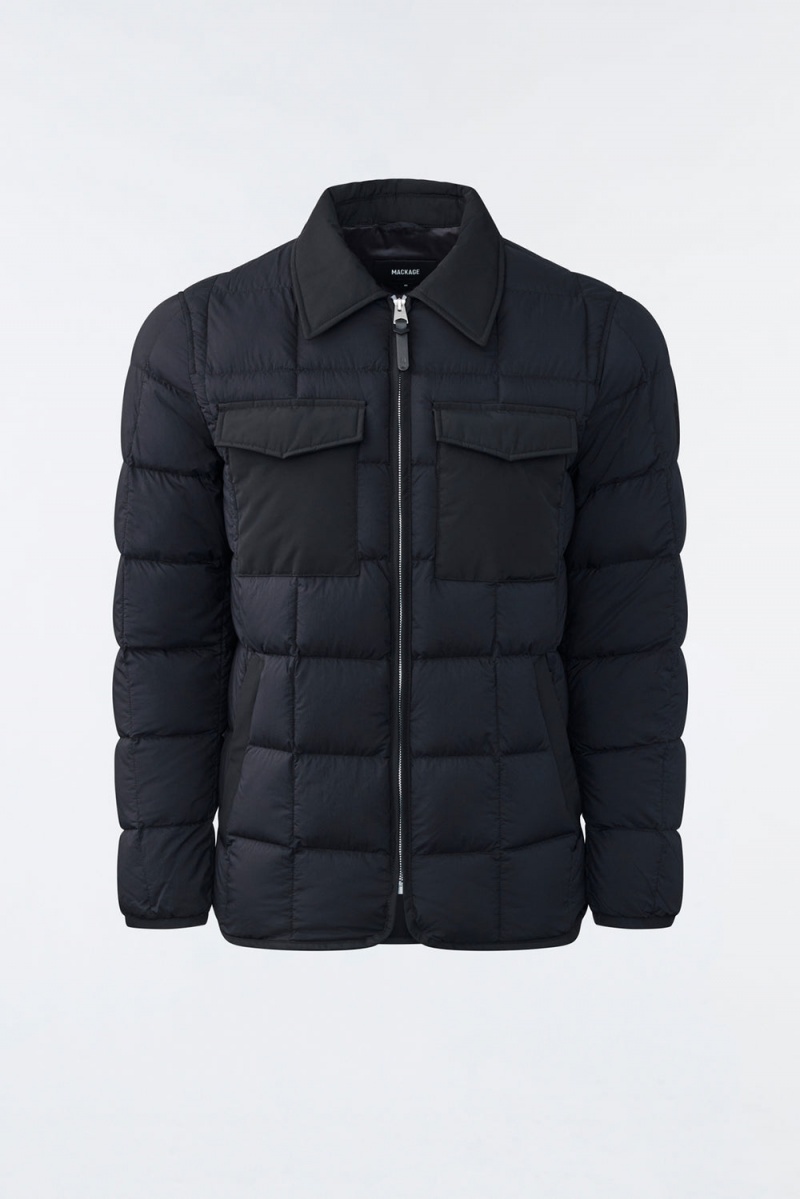 Mackage Osmond Matte Light Overshirt Dunjackor Herr Svarta | MAFIN-3259