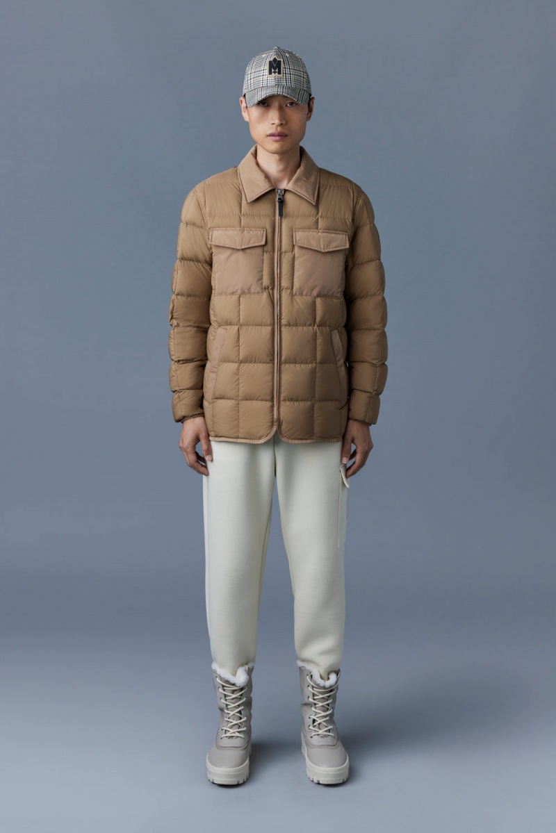 Mackage Osmond Matte Light Overshirt Dunjackor Herr Bruna | TQYVJ-6827