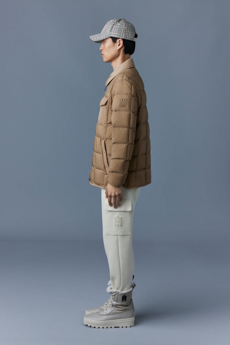 Mackage Osmond Matte Light Overshirt Dunjackor Herr Bruna | TQYVJ-6827