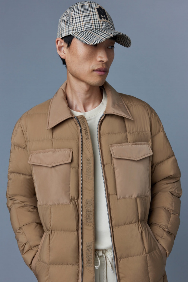 Mackage Osmond Matte Light Overshirt Dunjackor Herr Bruna | TQYVJ-6827