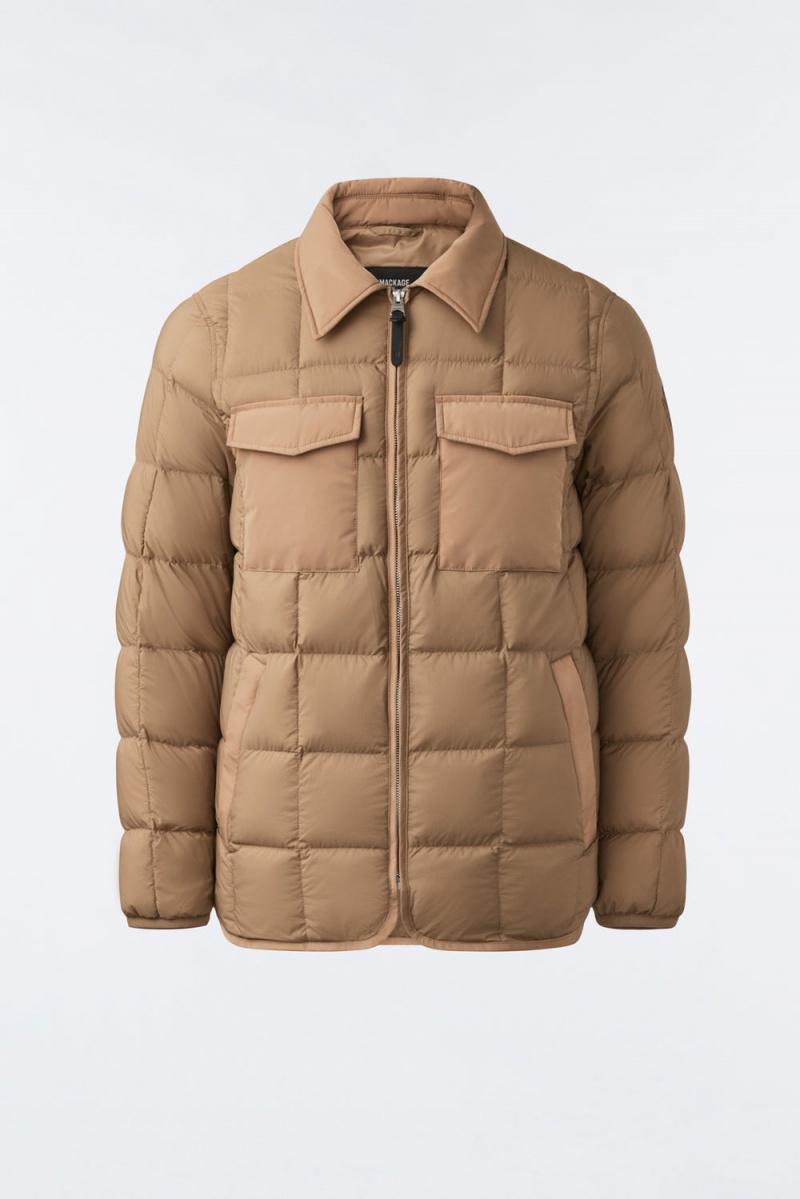 Mackage Osmond Matte Light Overshirt Dunjackor Herr Bruna | TQYVJ-6827
