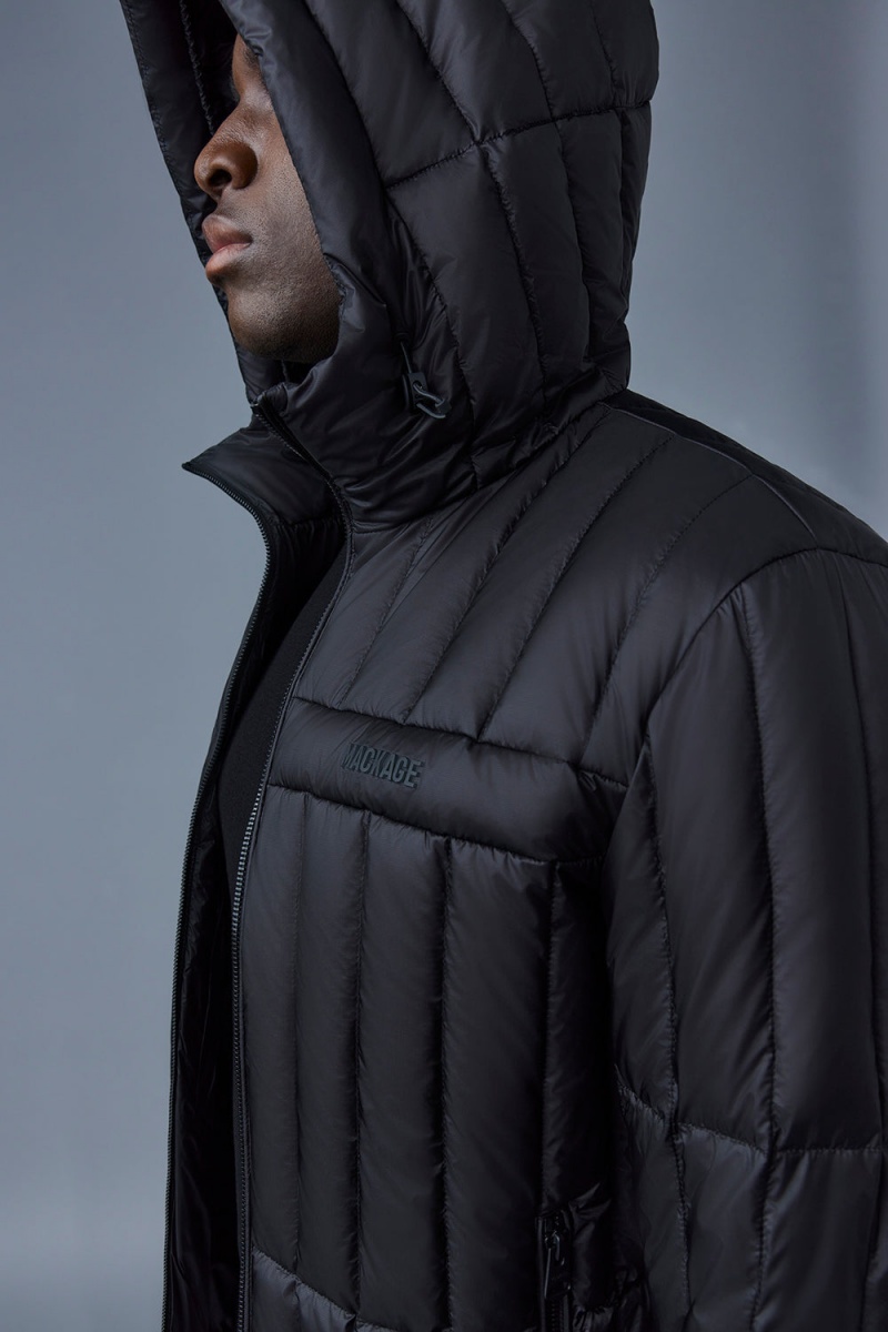 Mackage Peter Translucent Ripstop Light Hood Dunjackor Herr Svarta | ORIGU-4689