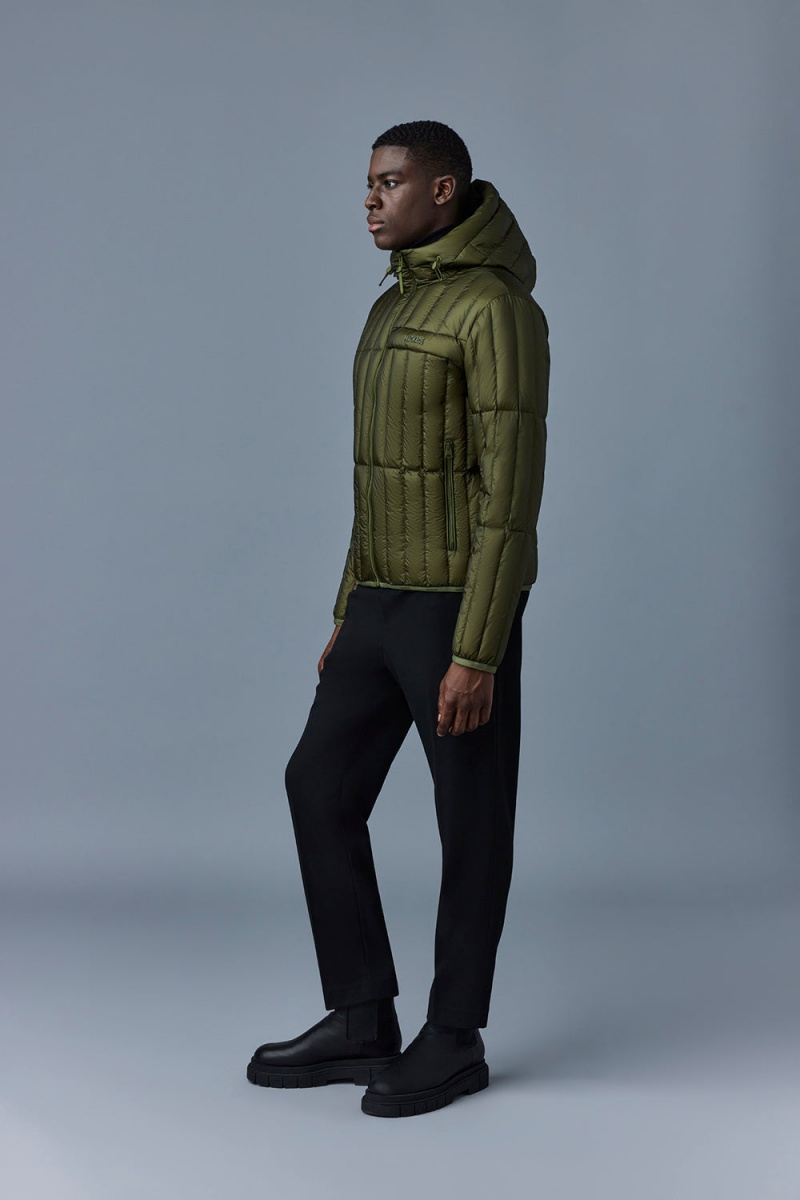 Mackage Peter Translucent Ripstop Light Hood Dunjackor Herr Olivgröna | UXOSD-6921