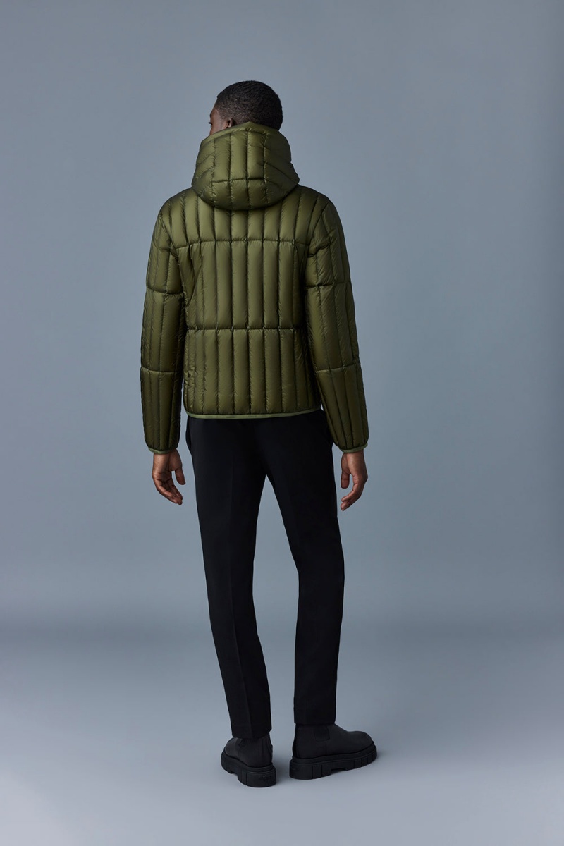 Mackage Peter Translucent Ripstop Light Hood Dunjackor Herr Olivgröna | UXOSD-6921