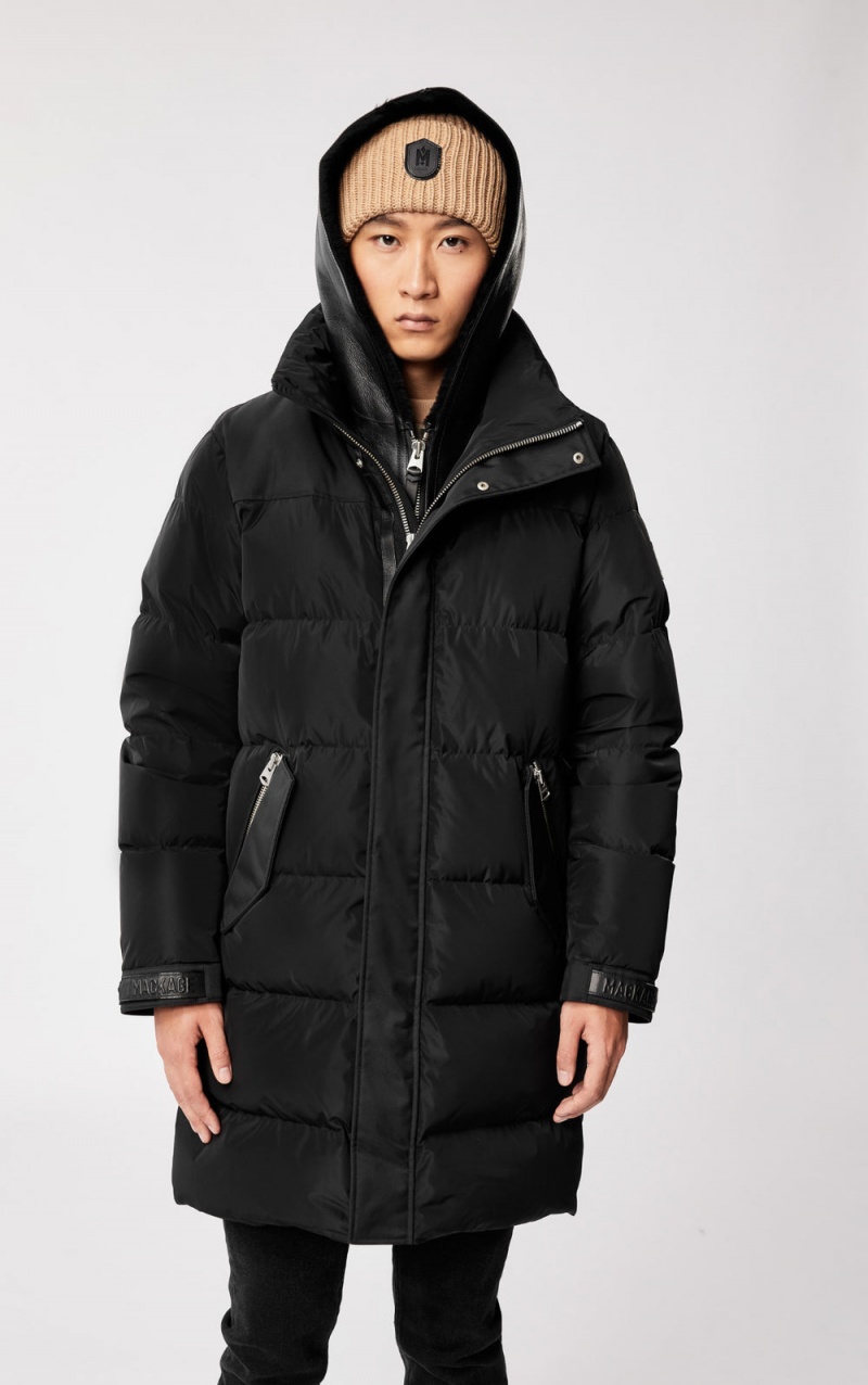 Mackage Reynold Removable Shearling Bib And Hood Dunrockar Herr Svarta | RUQMP-5602
