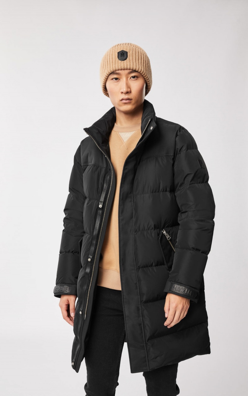 Mackage Reynold Removable Shearling Bib And Hood Dunrockar Herr Svarta | RUQMP-5602