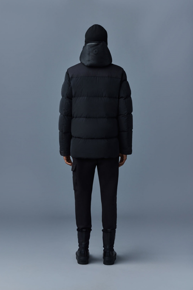 Mackage Riley Klassiska Removable Shearling Bib Dunjackor Herr Svarta | AOURL-0584