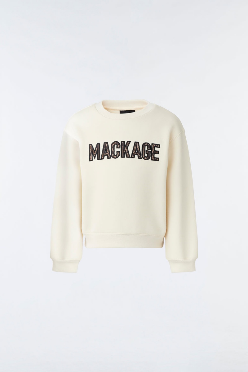 Mackage Rio Double-Face Jersey Wordmark Tröjor Barn Grädde | WIMTO-4381
