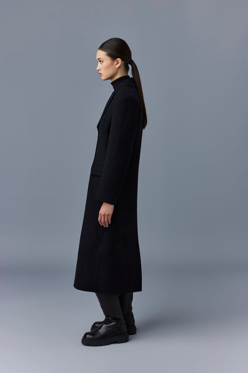 Mackage Ruth Double-Face Ull Long Rockar Dam Svarta | BKGDV-9785