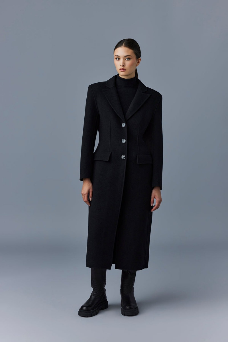 Mackage Ruth Double-Face Ull Long Rockar Dam Svarta | BKGDV-9785