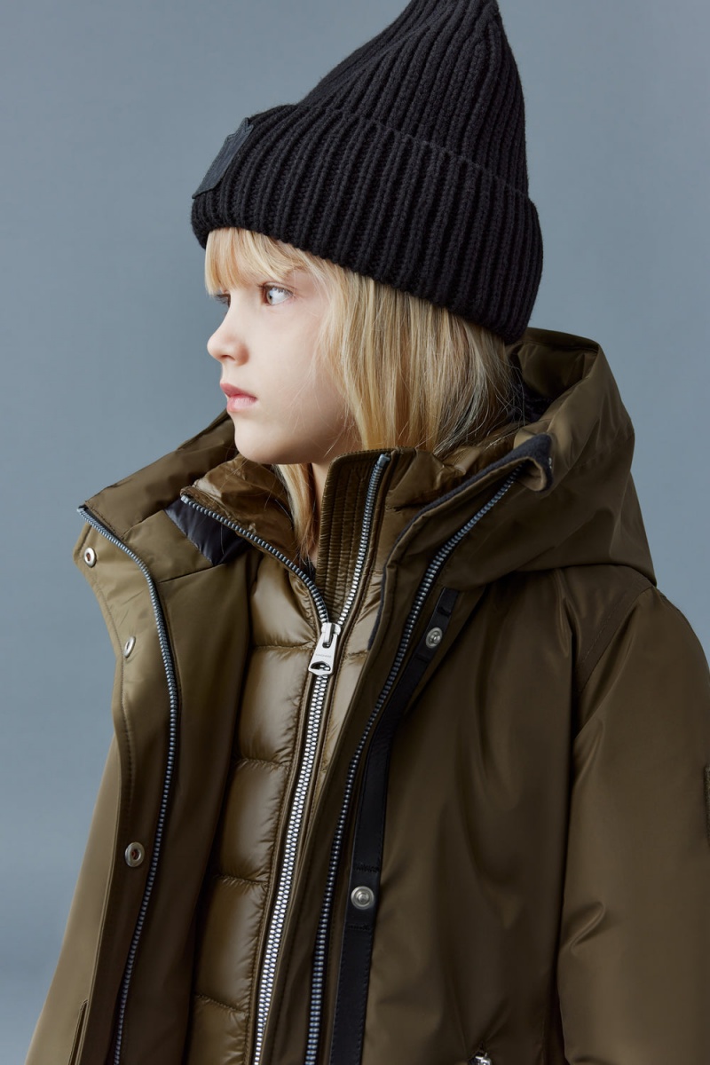 Mackage Shayna 2-In-1 Nano Removable Bib Dunrockar Barn Olivgröna | SLYFR-4853