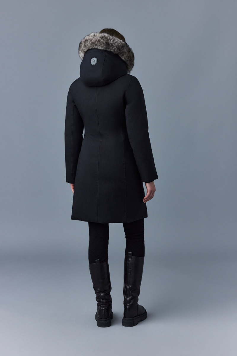 Mackage Shiloh 2-In-1 Fitted Removable Bib And Sheepskin Dunrockar Dam Svarta | GFMWB-7289