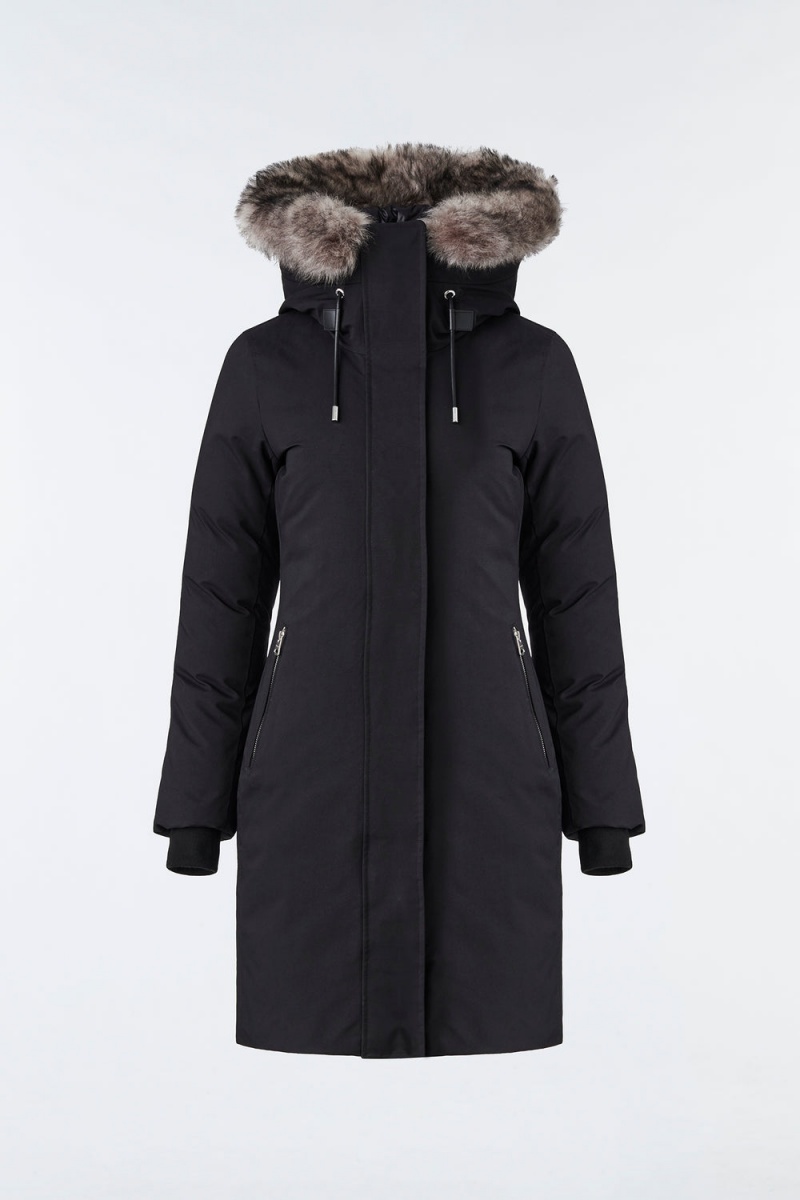 Mackage Shiloh 2-In-1 Fitted Removable Bib And Sheepskin Dunrockar Dam Svarta | GFMWB-7289