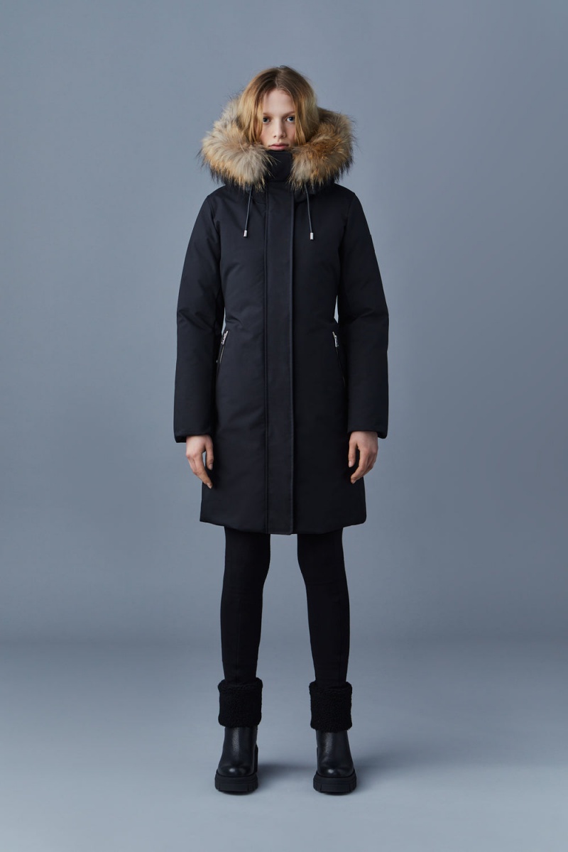 Mackage Shiloh 2-In-1 Fitted Removable Bib And Natural Fur Dunrockar Dam Svarta | MZBTL-5937