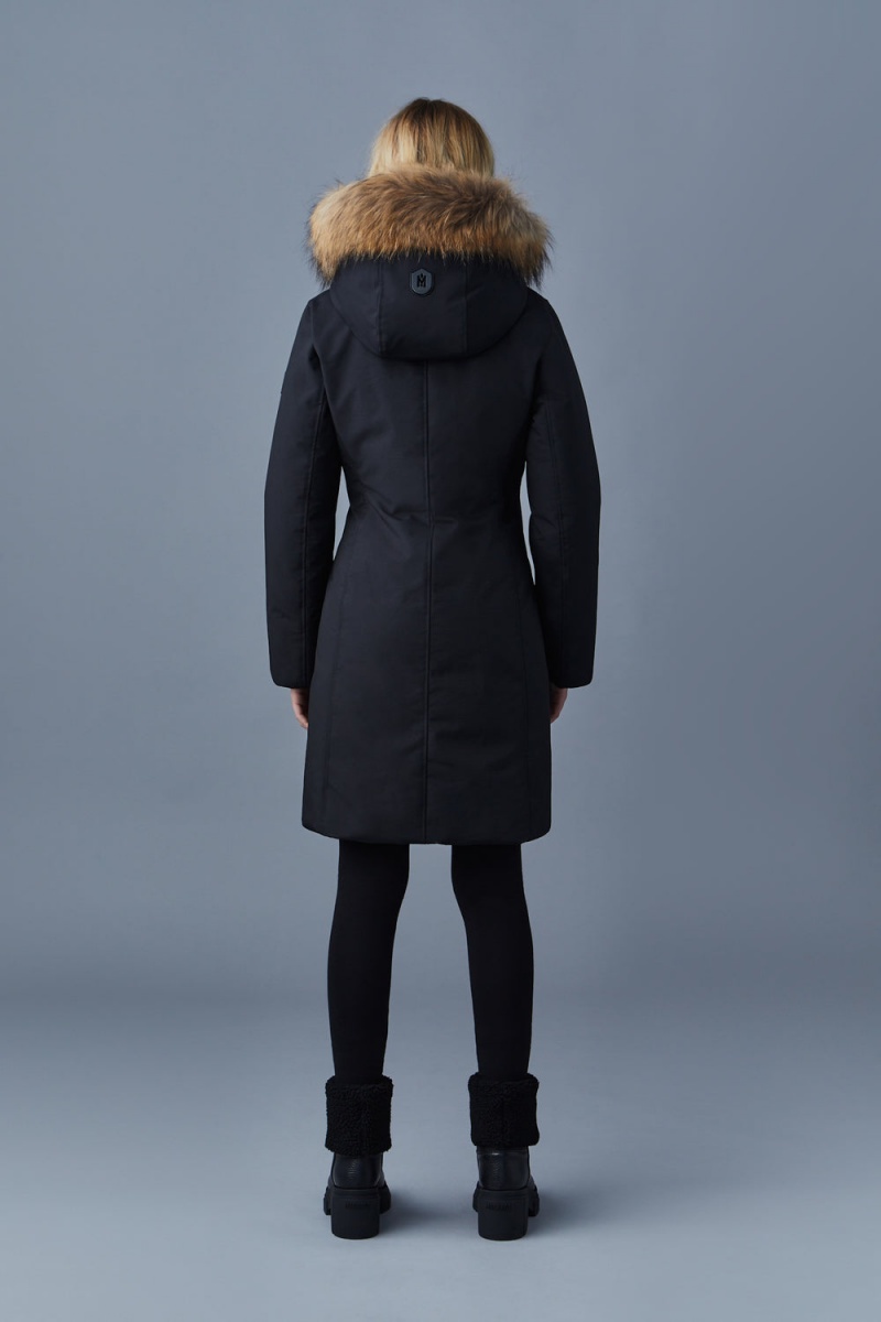 Mackage Shiloh 2-In-1 Fitted Removable Bib And Natural Fur Dunrockar Dam Svarta | MZBTL-5937