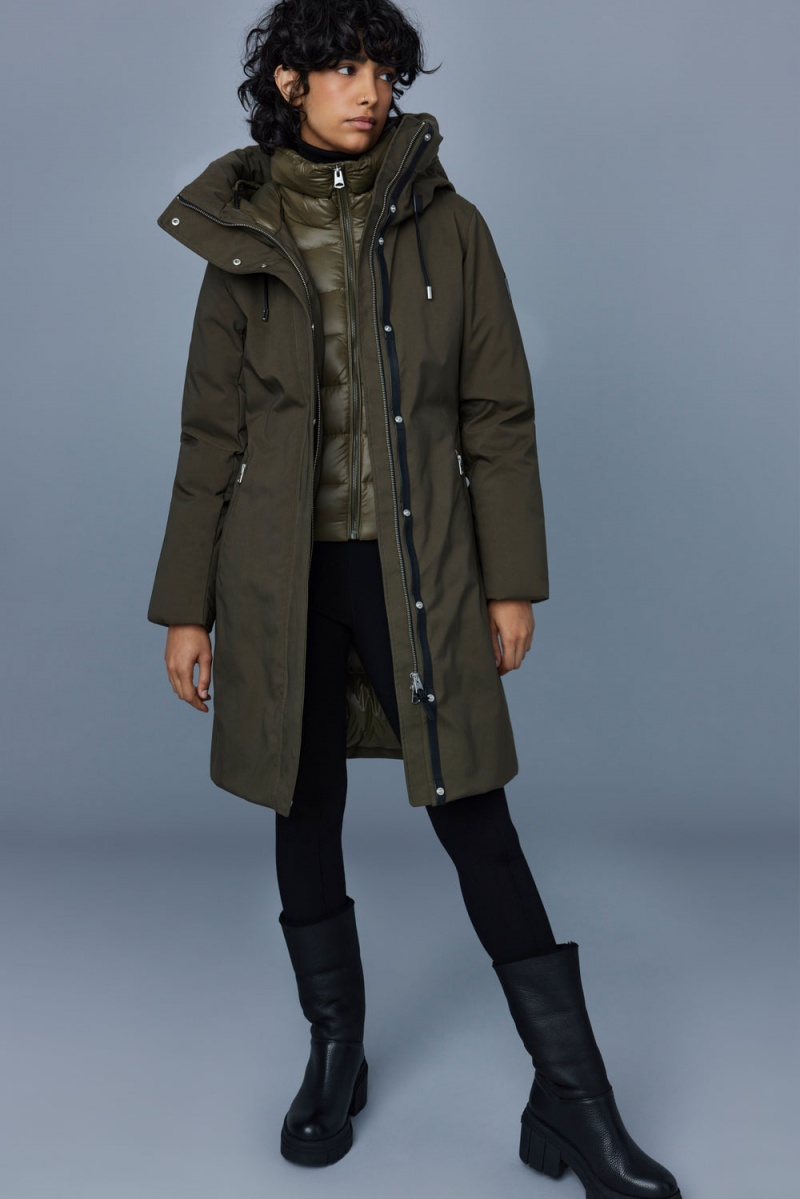 Mackage Shiloh 2-In-1 Fitted Removable Bib Dunrockar Dam Olivgröna | AQLND-1982