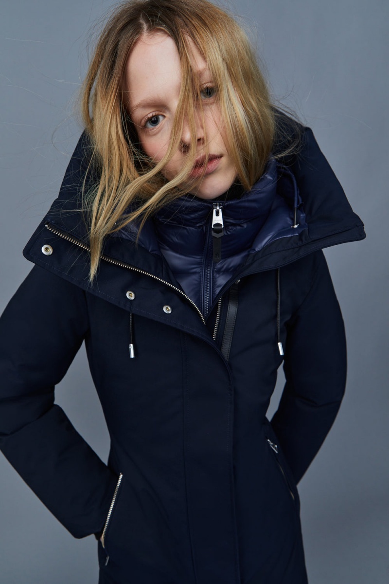 Mackage Shiloh 2-In-1 Fitted Removable Bib Dunrockar Dam Marinblå | EIMSQ-5403
