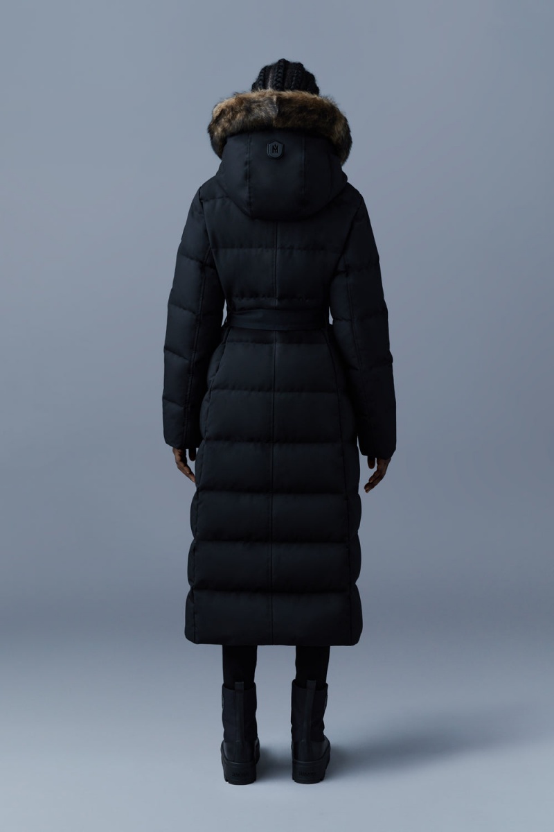 Mackage Shyla 2-In-1 Removable Bib And Sheepskin Trim Dunrockar Dam Svarta | ESUHW-7315