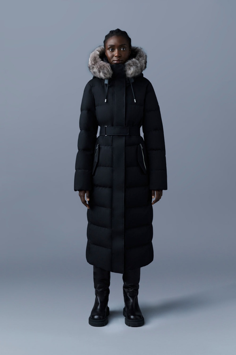 Mackage Shyla 2-In-1 Removable Bib And Sheepskin Trim Dunrockar Dam Svarta | PHTVR-2680