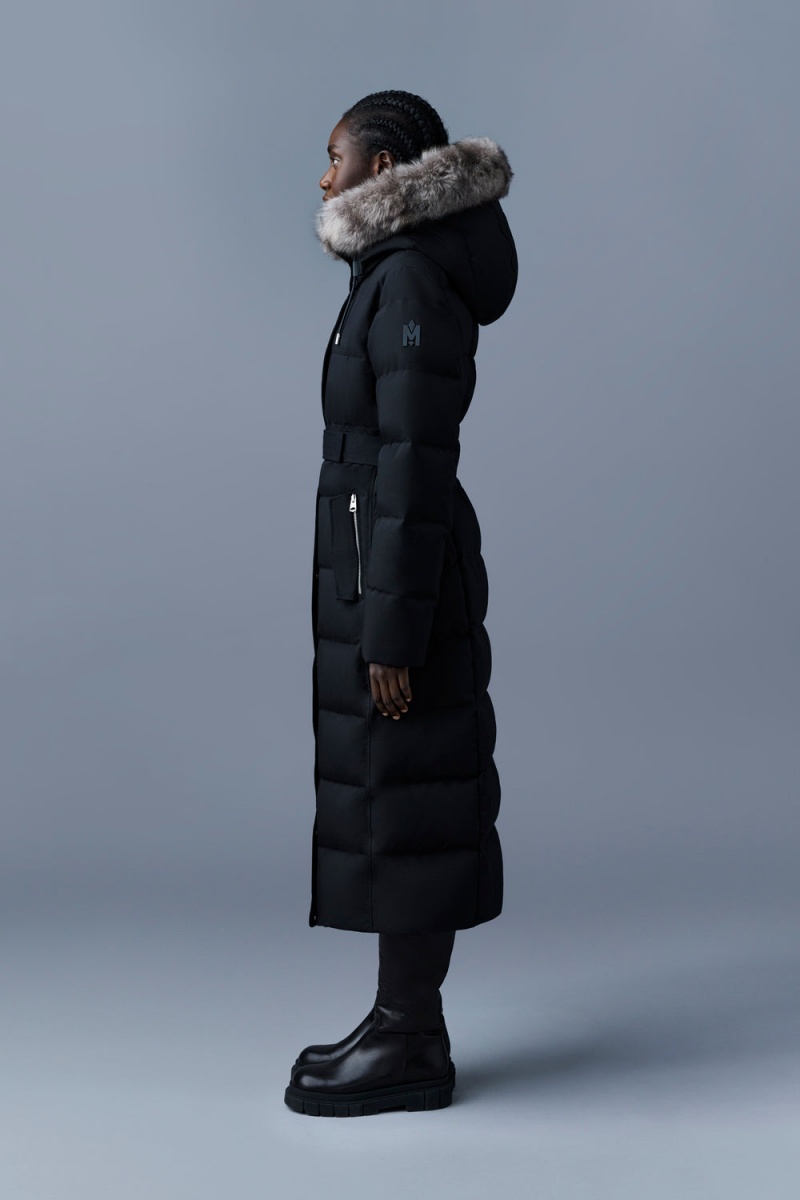 Mackage Shyla 2-In-1 Removable Bib And Sheepskin Trim Dunrockar Dam Svarta | PHTVR-2680