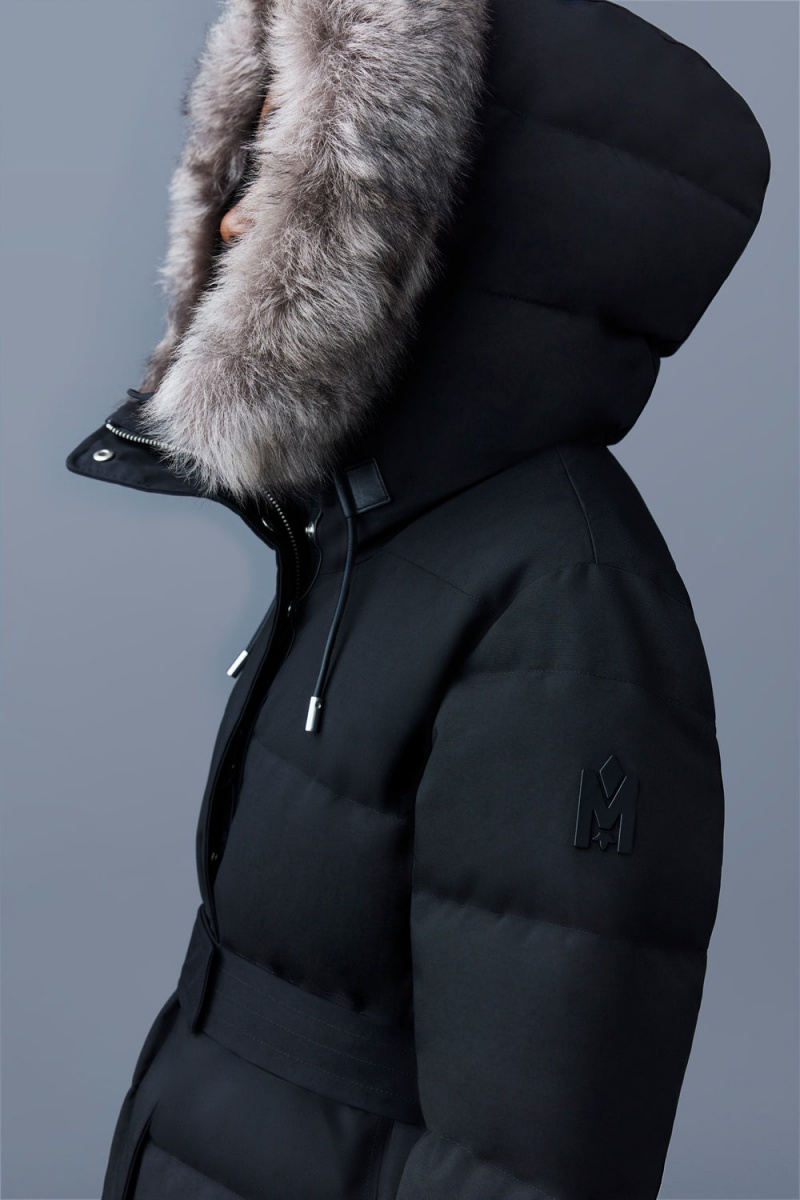 Mackage Shyla 2-In-1 Removable Bib And Sheepskin Trim Dunrockar Dam Svarta | PHTVR-2680