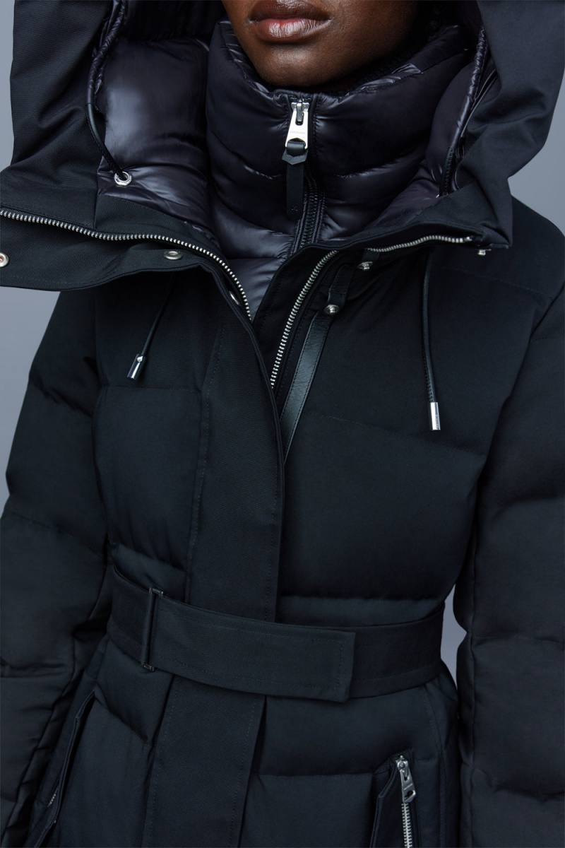 Mackage Shyla 2-In-1 Removable Bib Dunrockar Dam Svarta | TXZYS-9237