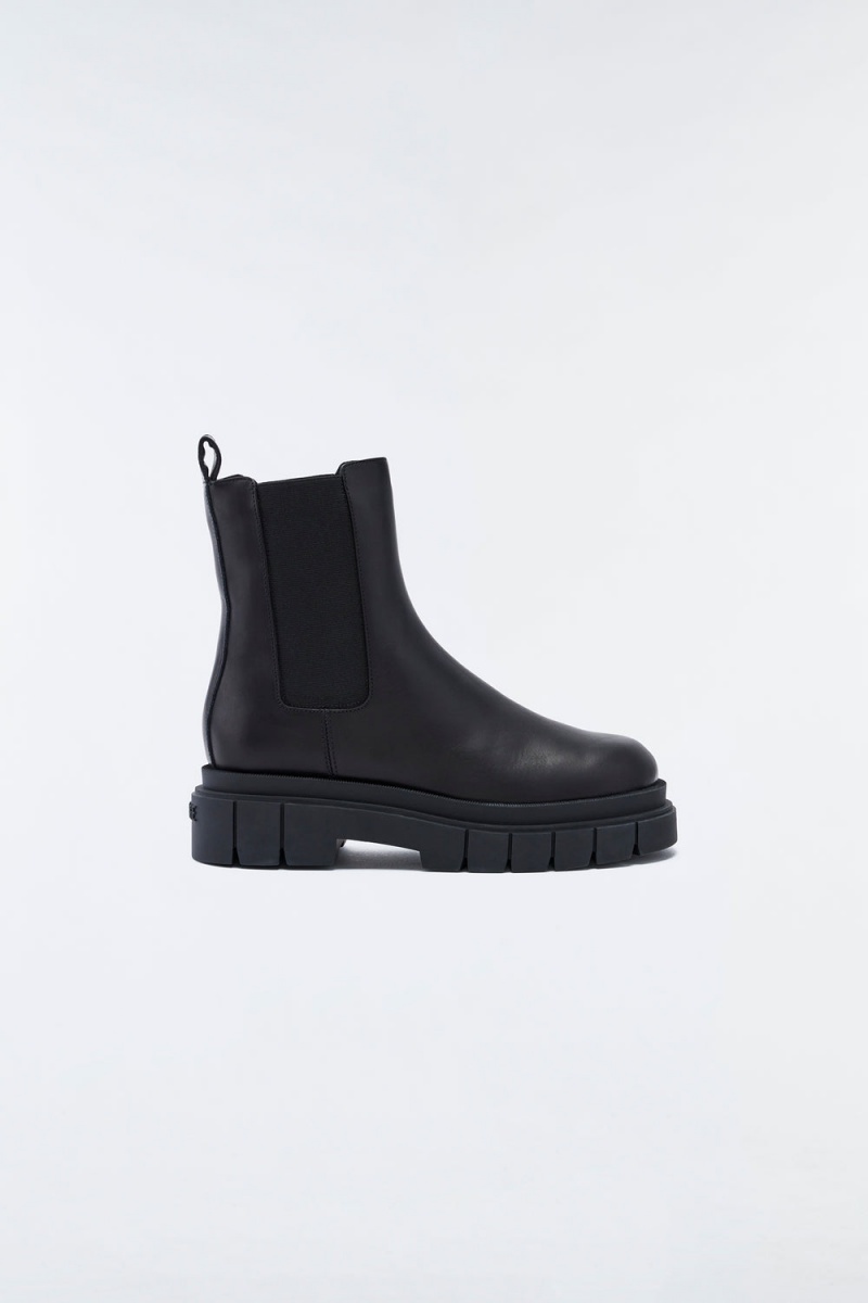 Mackage Storm Shearling-Fodrade (R) Läder Chelsea Boots Dam Svarta | SLWTN-5973