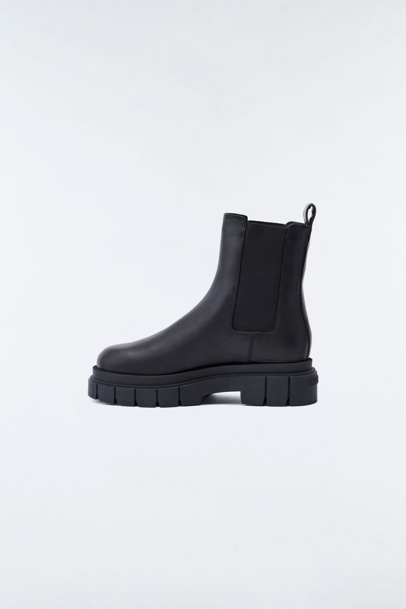 Mackage Storm Shearling-Fodrade (R) Läder Chelsea Boots Dam Svarta | SLWTN-5973