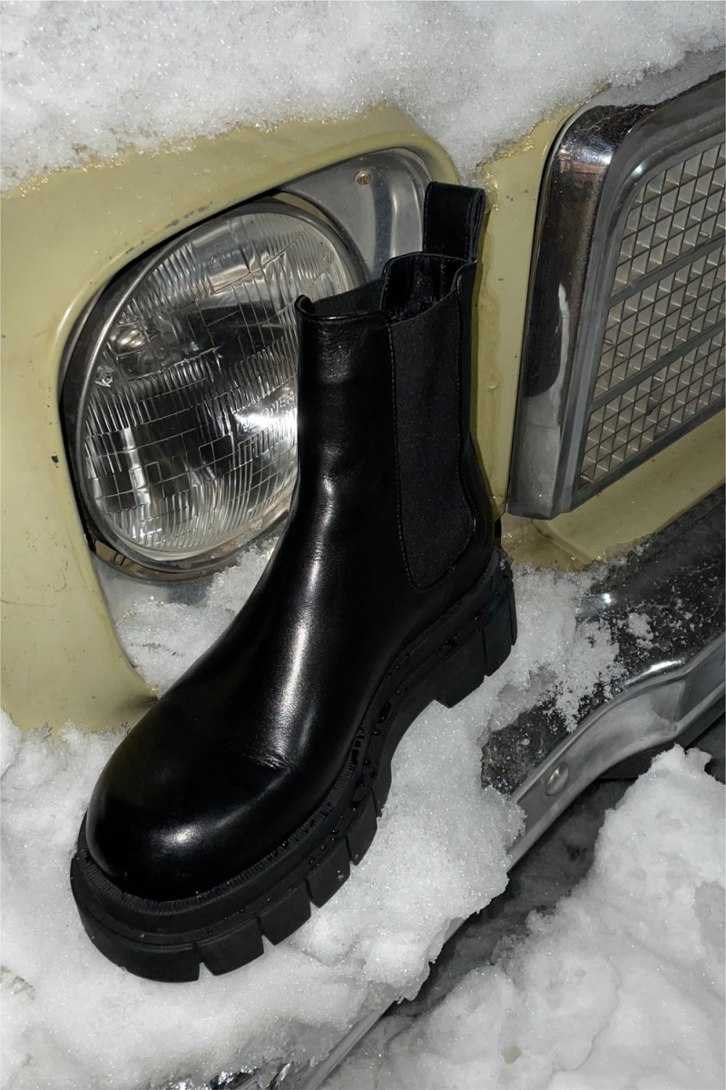 Mackage Storm Shearling-Fodrade (R) Läder Chelsea Boots Dam Svarta | SLWTN-5973